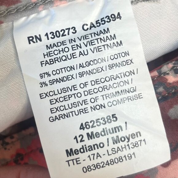 Lee Floral Bermuda Shorts Womens Size 12 Pink Midrise New Summer Casual - Picture 9 of 11